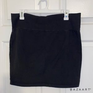 Black bodycon mini skirt